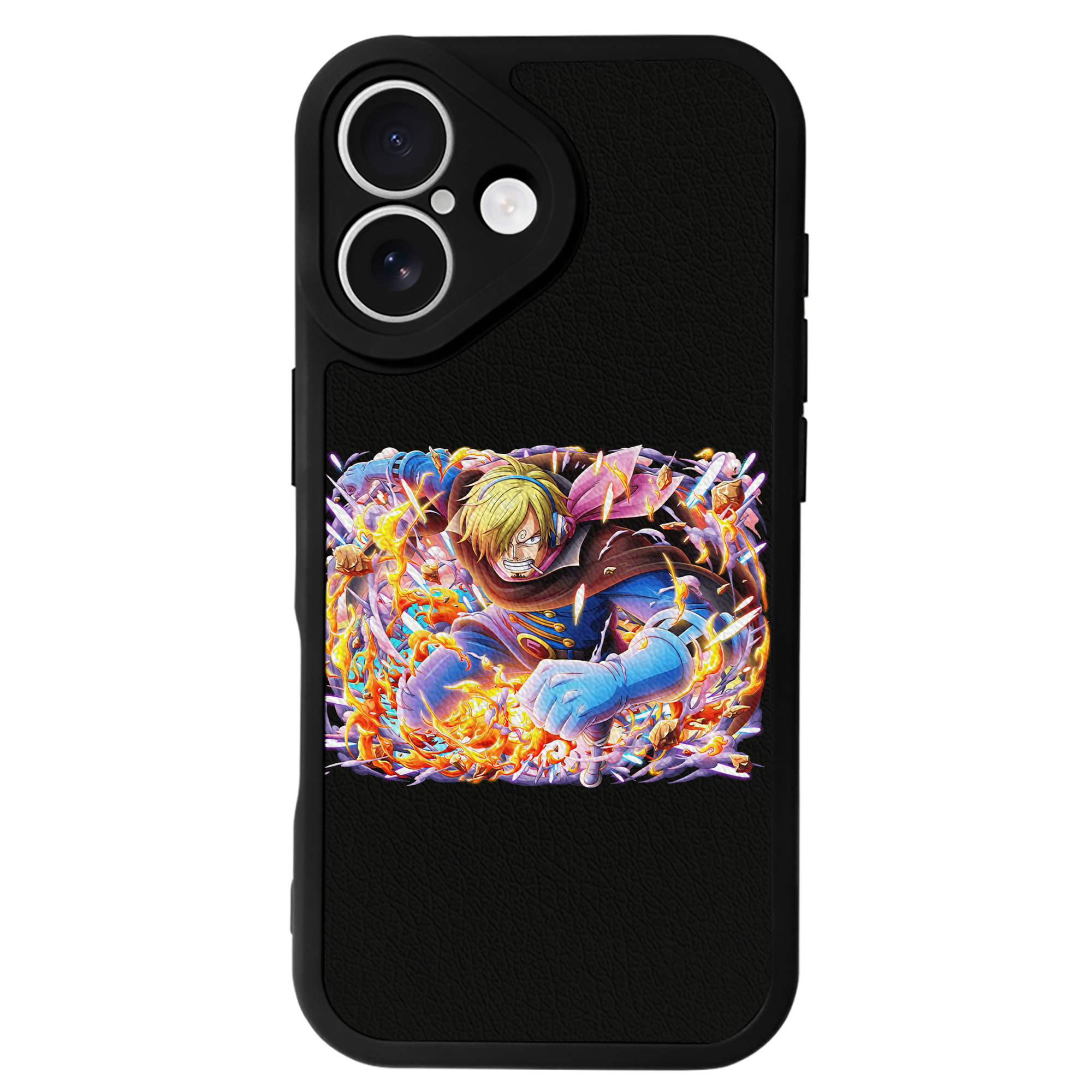 （画像用） ワンピース サンジ ONE PIECE Sanji 【iPhone 16シリーズ対応】シリコンスマホケース（レザー調） 材質：シリコン
